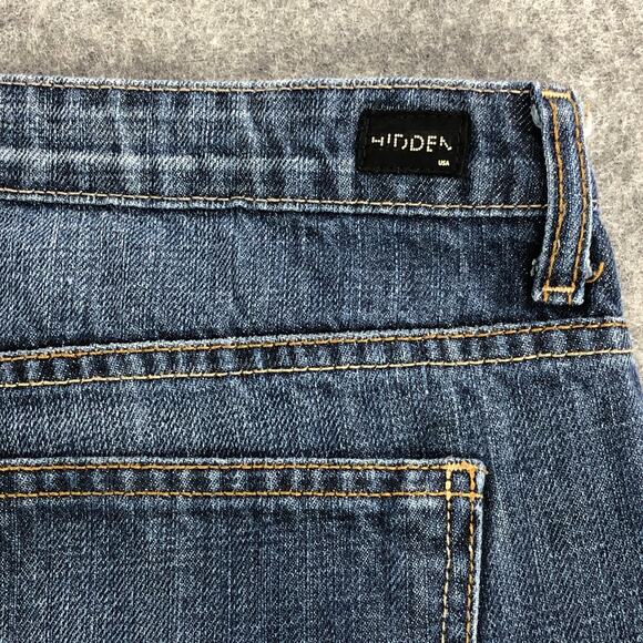 Hidden Women Jeans 11 Cropped Straight High Rise Medium Wash Distressed USA Made - Picture 7 of 13